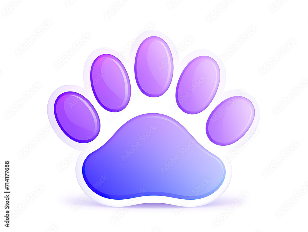 Dog paw print flat icon for animal apps and websites Dog paw print flat icon for animal apps and websites