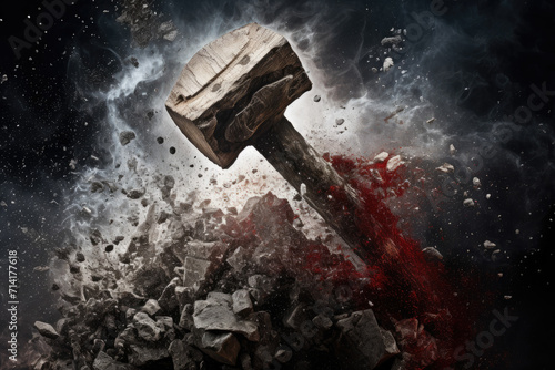 Labor day themed hammer abstract photo