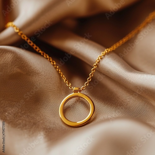 A close-up photograph of a gold necklace