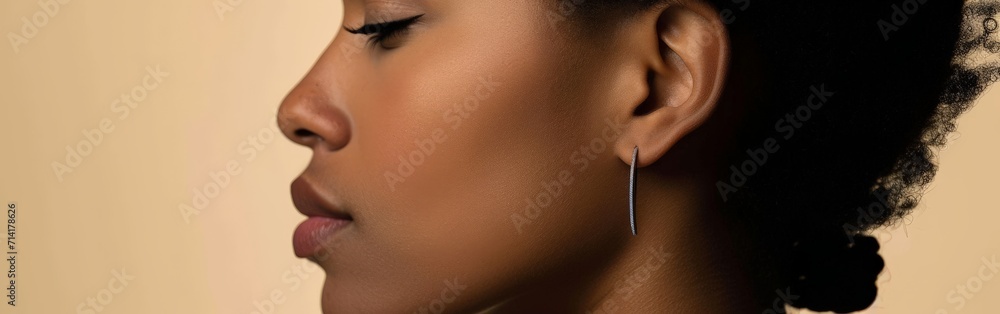 Close Up of Person Wearing Necklace and Earrings Close Up of Person Wearing Necklace and Earrings