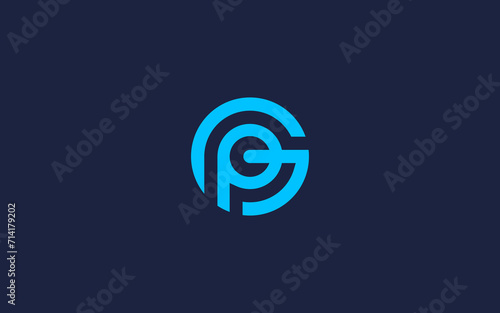 letter gp circle logo icon design vector design template inspiration