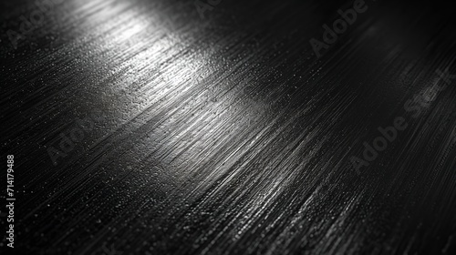 Matte black metallic surface excellent quality background of brushed metal texture, space, Generative AI. photo