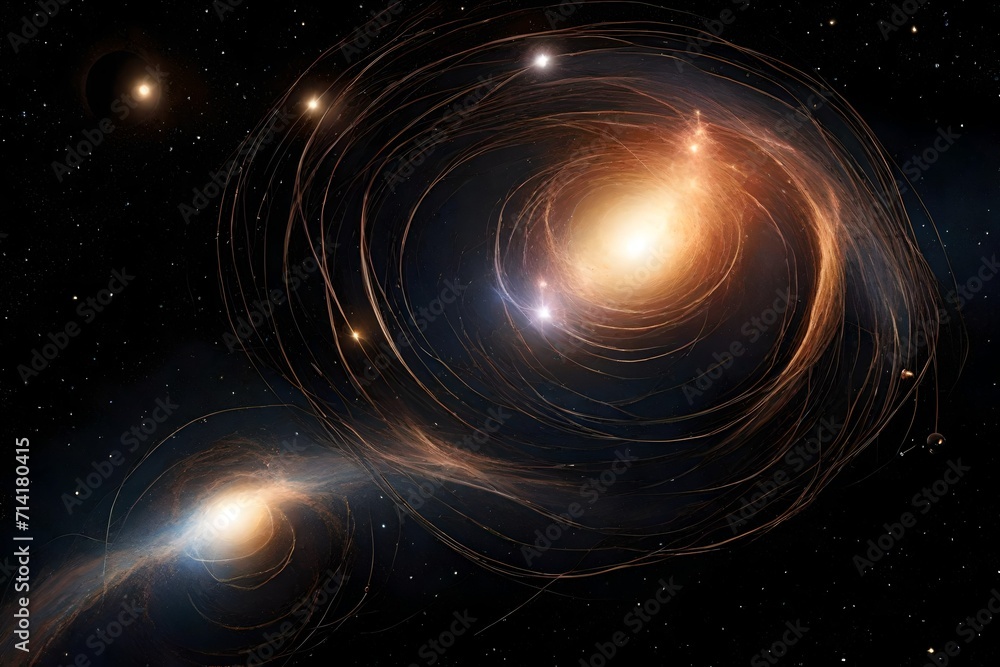 illustration of space with galaxies and stars illustration of space with galaxies and stars