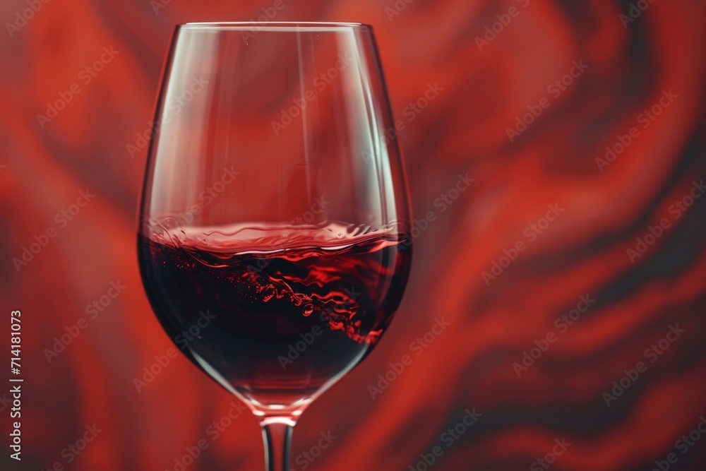 Red Wine Filled Wine Glass on Table