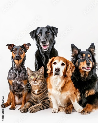 Serene Harmony: Dogs and Cats Coexisting © BrandwayArt