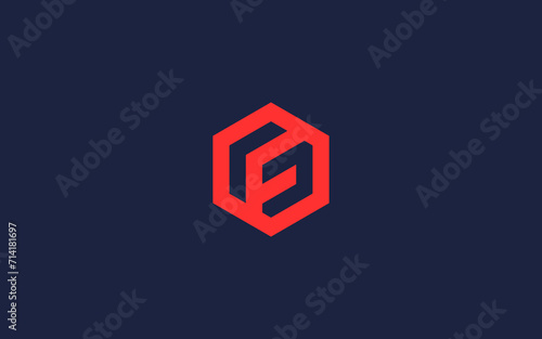 letters fg or gf with hexagon logo icon design vector design template inspiration