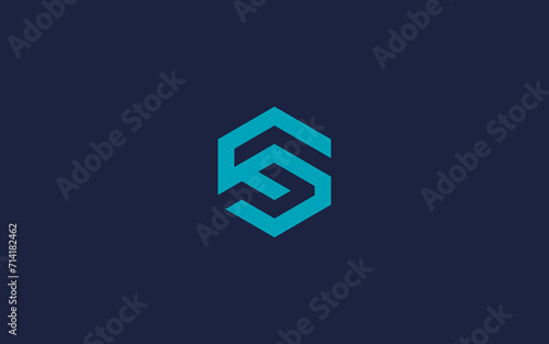 letter sf with hexagon logo icon design vector design template inspiration
