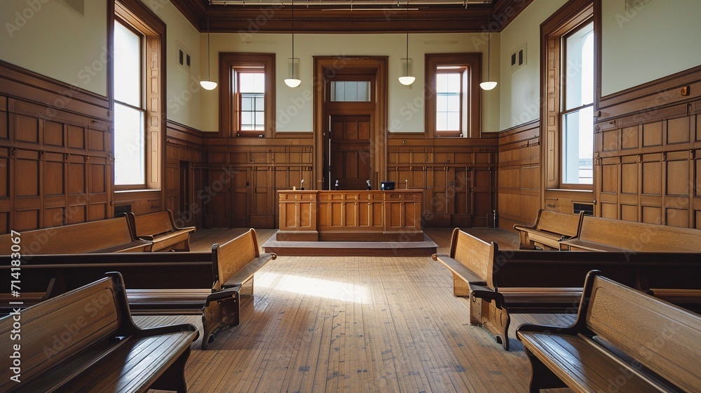 Interior of a courtroom Interior of a courtroom