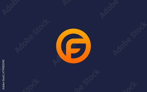 letter gf with circle logo icon design vector design template inspiration