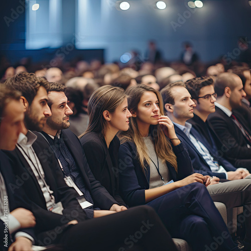 Group of People Sitting in Front of a Crowd at an Event