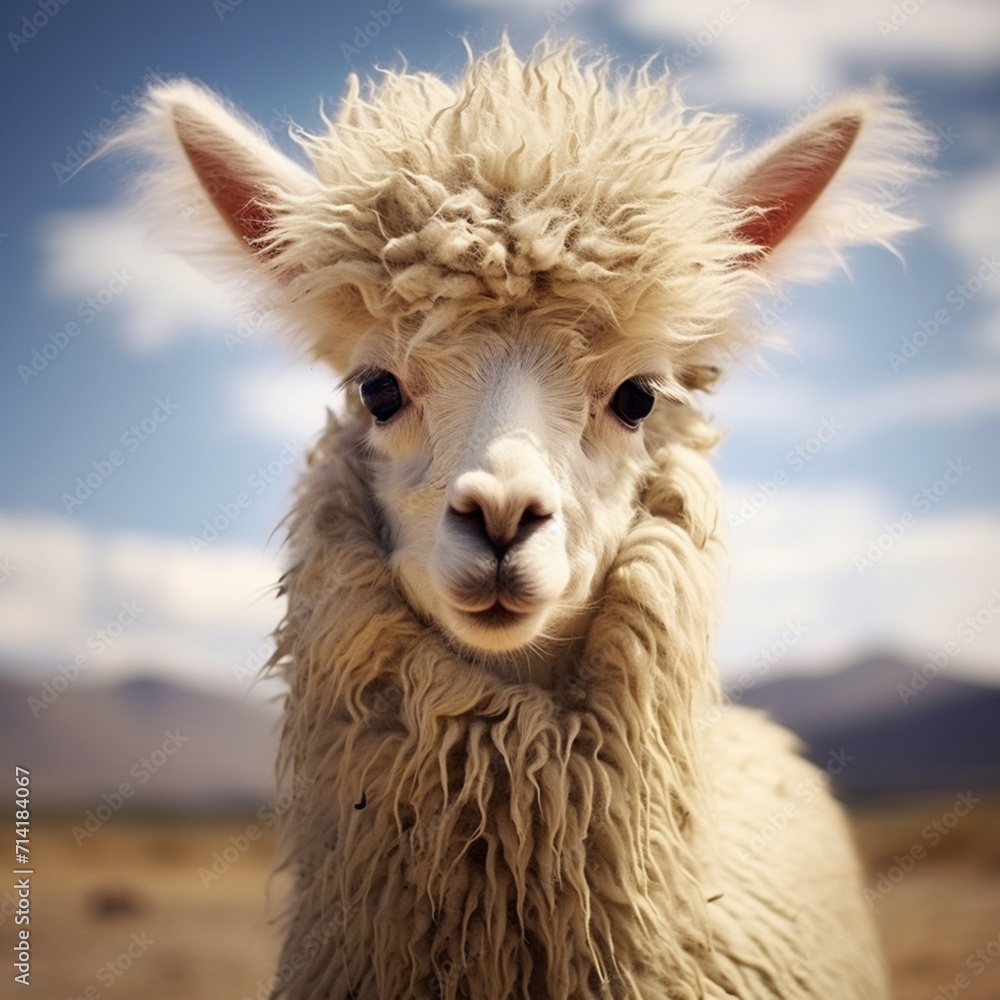 Very nice sheep llama image Generative AI