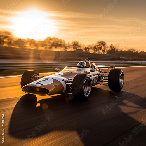 racing car on the road
