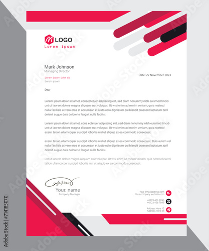 Modern letterhead design template with orange color. creative modern letter head design template for your project. letterhead, letter head, Business letterhead design.