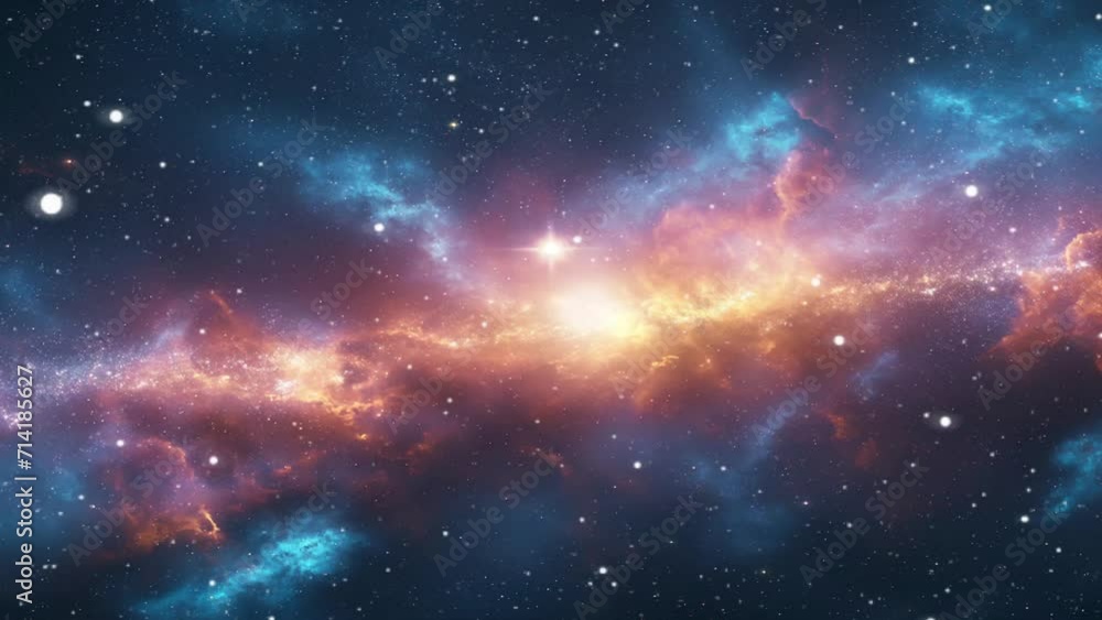 Loop Animation of space nebula towards light loop Animation. Glowing galaxies and stars passing footage video background Loop Animation of space nebula towards light loop Animation. Glowing galaxies and stars passing footage video background