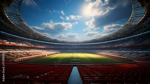 Football Field Against a Sunset Backdrop - 8K 4K photo