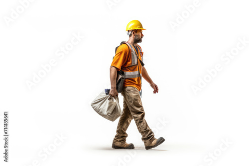 Man worker labor day, isolated white background © LFK