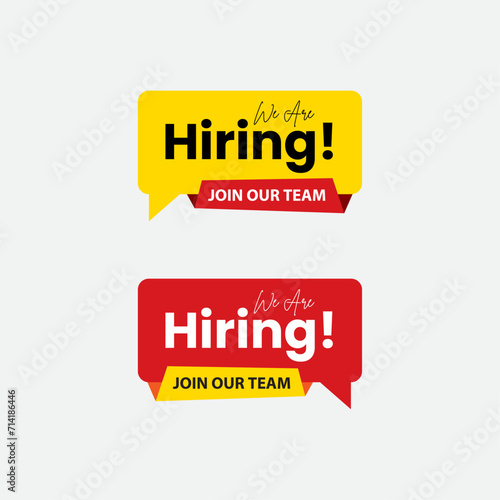 We are hiring join the team concept sticker banner template