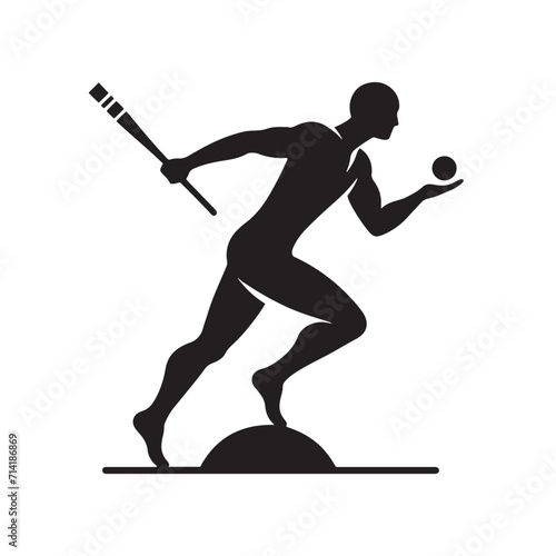 Kinetic Mastery: Sportsman Silhouette Series Mastering the Kinetic Energy of Athletic Performance - Sportsman Illustration - Athlete Vector 