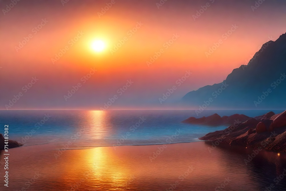 sunset over the sea beautiful moments 