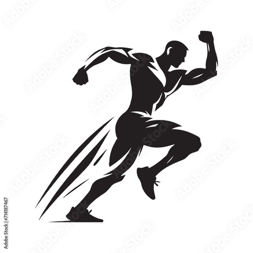 Dynamic Aspirations: Sportsman Silhouettes Inspiring Dynamic Aspirations in the World of Athletics - Sportsman Illustration - Athlete Vector 