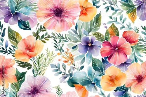 beautiful seamless pattern with flowers