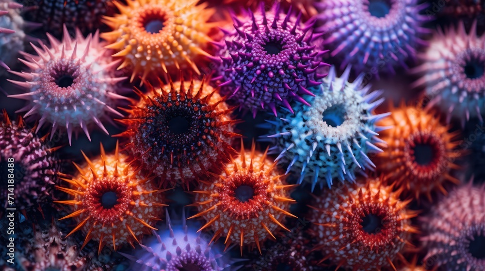 Changing Color and Texture of Sea Urchin Shells due to Ocean Acidification AI Generated
