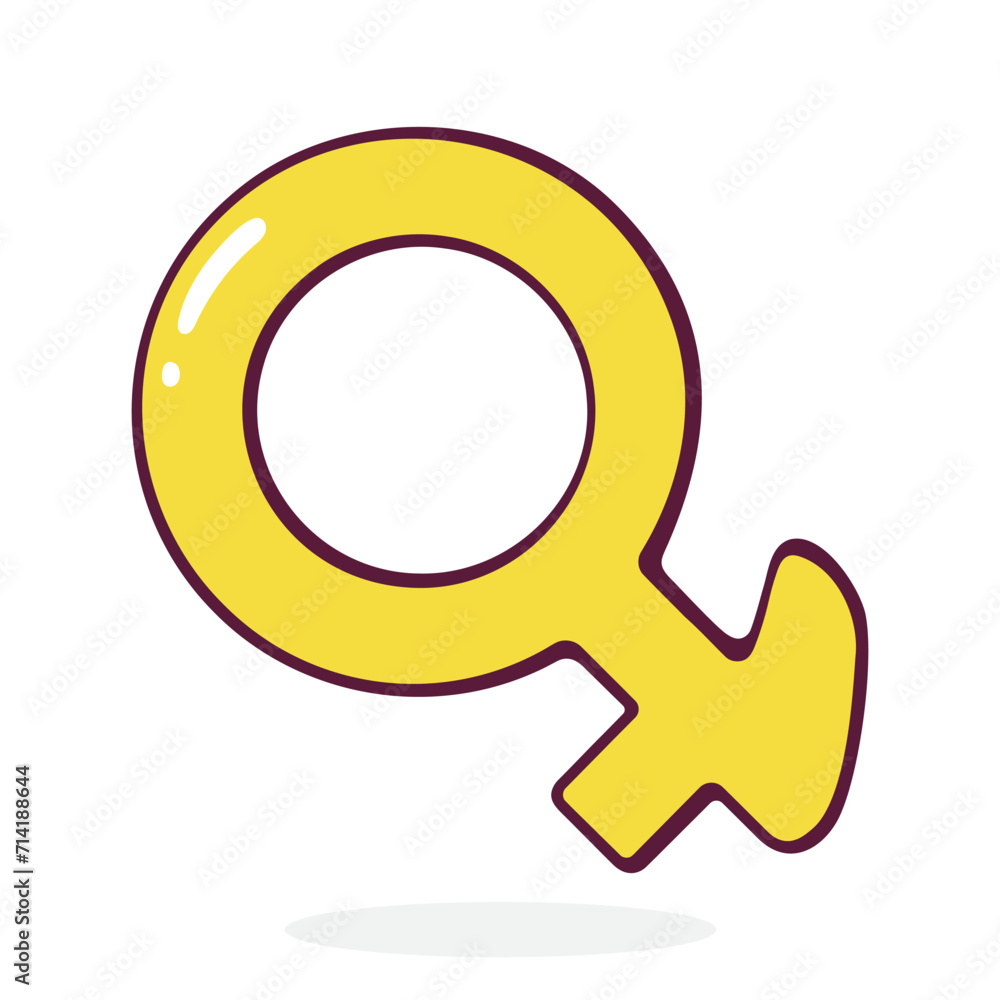 Intergender Gender Symbol. Part of LGBT community. Vector illustration. Hand drawn cartoon clip art with outline. Isolated on white background Intergender Gender Symbol. Part of LGBT community. Vector illustration. Hand drawn cartoon clip art with outline. Isolated on white background