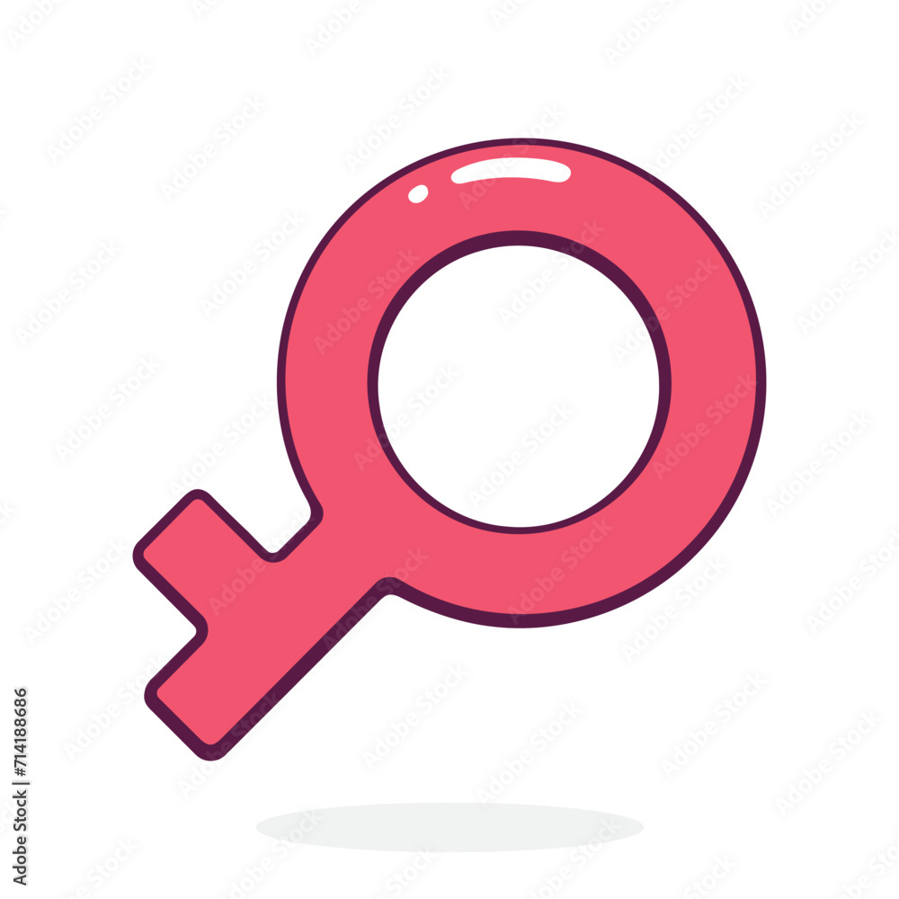 Demigirl Gender Symbol. Part of LGBT community. Vector illustration. Hand drawn cartoon clip art with outline. Isolated on white background Demigirl Gender Symbol. Part of LGBT community. Vector illustration. Hand drawn cartoon clip art with outline. Isolated on white background