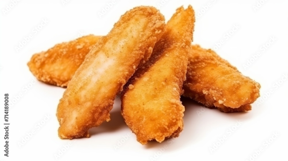 Chicken nuggets isolated on white background. Neural network AI generated art Chicken nuggets isolated on white background. Neural network AI generated art