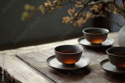 Traditional Korean teas offer health benefits and emotional stability, and are known for their exceptional taste and fragrance. generative ai photo