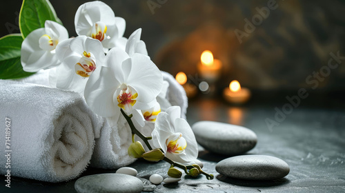 Towel and White Flowers Arrangement on Table - Simple, Clean, and Nature-Inspired Decor