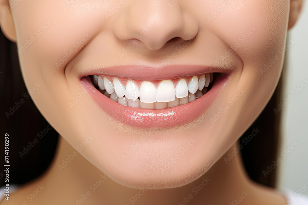 Close Up of Womans Bright, White Smile Close Up of Womans Bright, White Smile