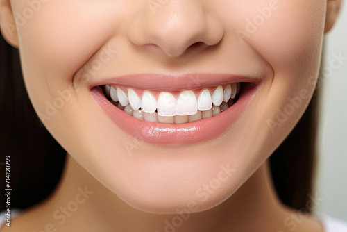 Close Up of Womans Bright  White Smile