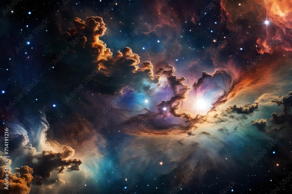 space nebula galaxy star sky universe night - obrazy, fototapety, plakaty 