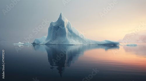 Massive Iceberg Drifting on a Vast Body of Water