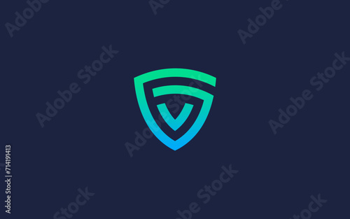 letter gv shield logo icon design vector design template inspiration