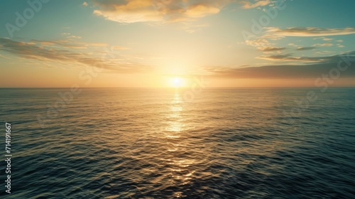Sunrise above horizon  ocean view