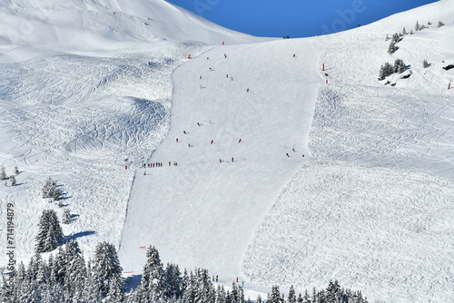 Ski slope of Courchevel ski resort 