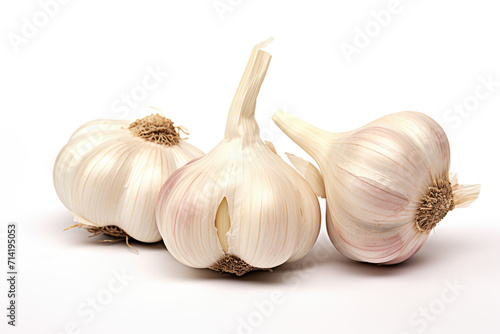 Multiple garlic, isolated white background