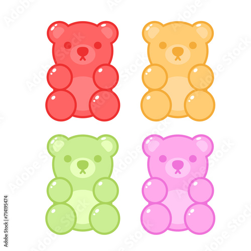 Jelly bears fruit gummy. Character Illustrator vector design.