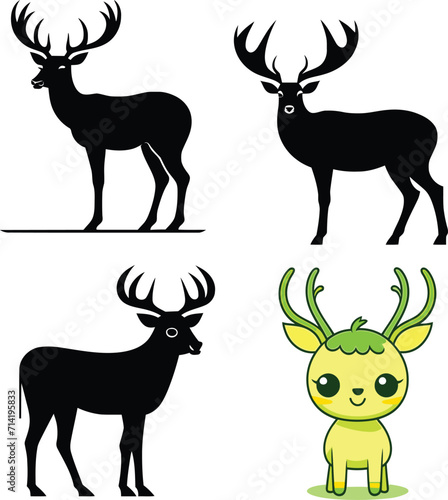 Deer Silhouette Vector Art illustrator Design