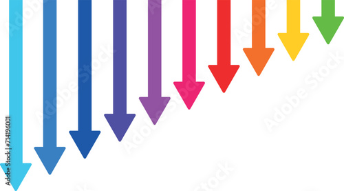 colored thick arrows in lgbt style