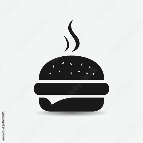Burger vector icon. silhouette burger. Burger illustration isolated on a white background