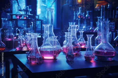 Scientific Glassware for Chemical Laboratory Research © darshika