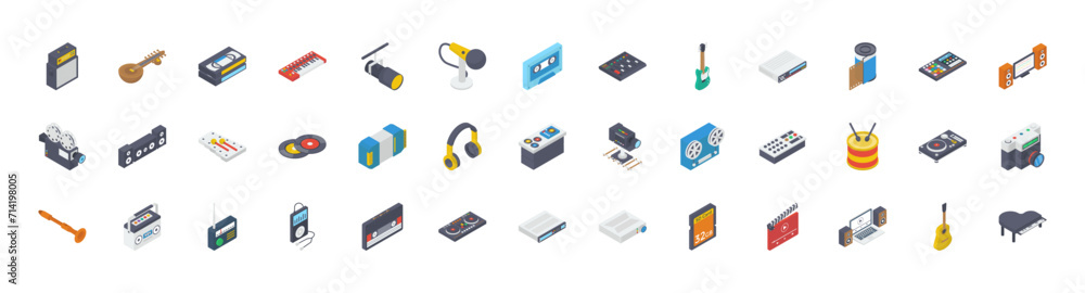 Music and Multimedia icons vector illustration Music and Multimedia icons vector illustration