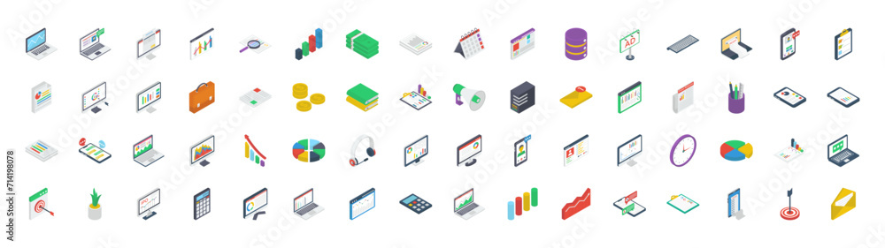 Business Items  icons vector illustration