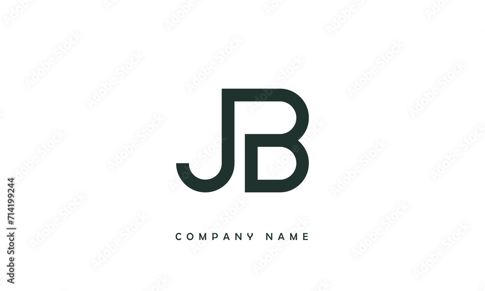 JB, BJ, J, B Abstract Letters Logo Monogram JB, BJ, J, B Abstract Letters Logo Monogram