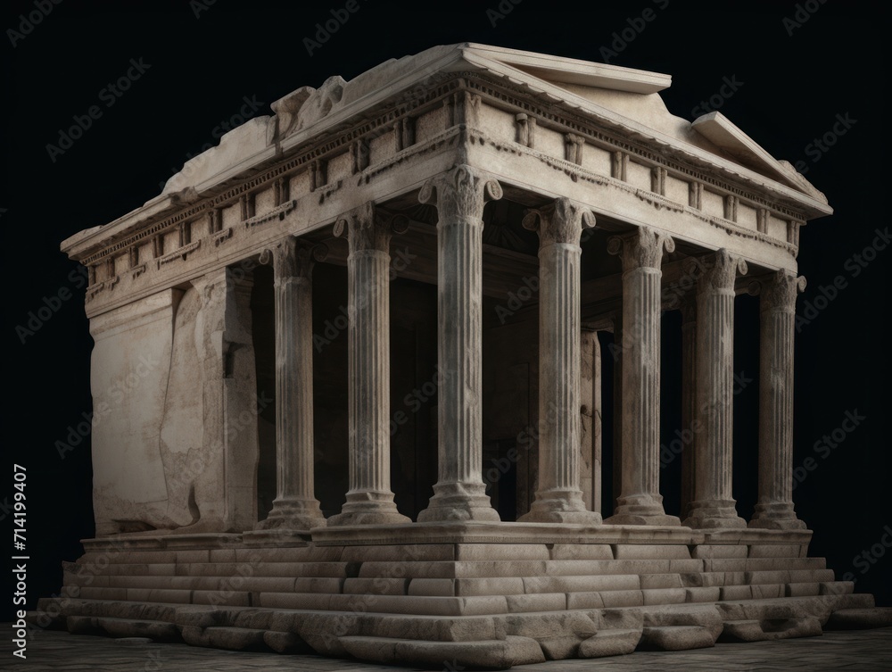 Ancient Greek temple in Athens, restored to its former glory Ancient Greek temple in Athens, restored to its former glory