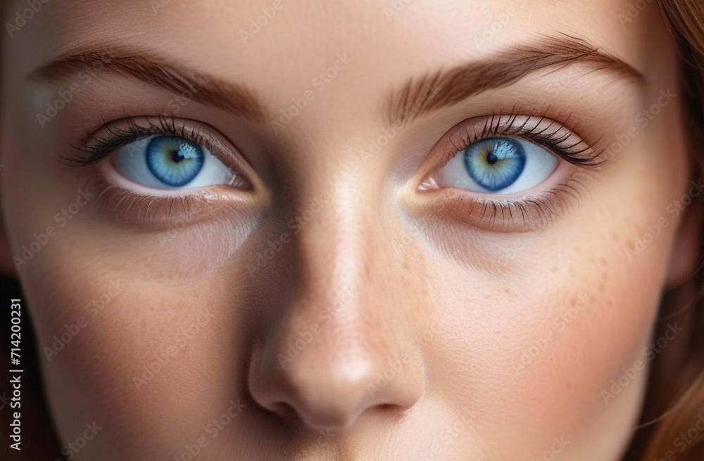 Obraz premium Beautiful woman with blue eyes, clouse up portrait