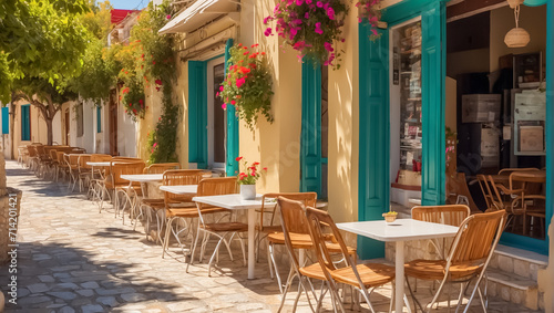 Summer cafe on the street in Greece © tanya78